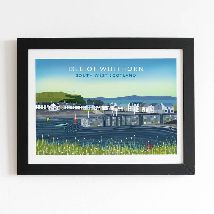 Galloway Arts - Wholesale Art Print - Isle of Whithorn Scottish Travel Poster | Scottish Landscape | Wall Art | Made in Scotland | Quality Giclee Art Print signed by the Artist1