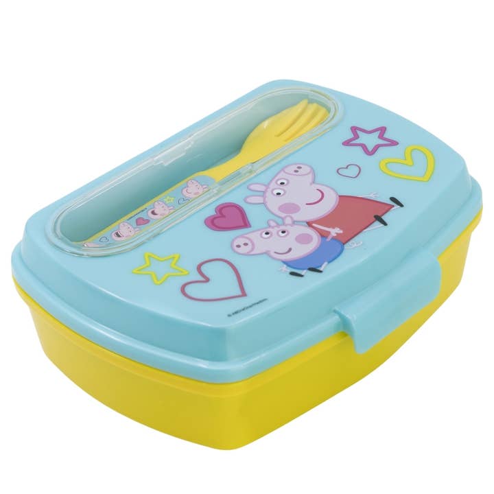 Stor Rectangular Sandwich Box with Cutlery Peppa Pig Core 2 for wholesale by Stor