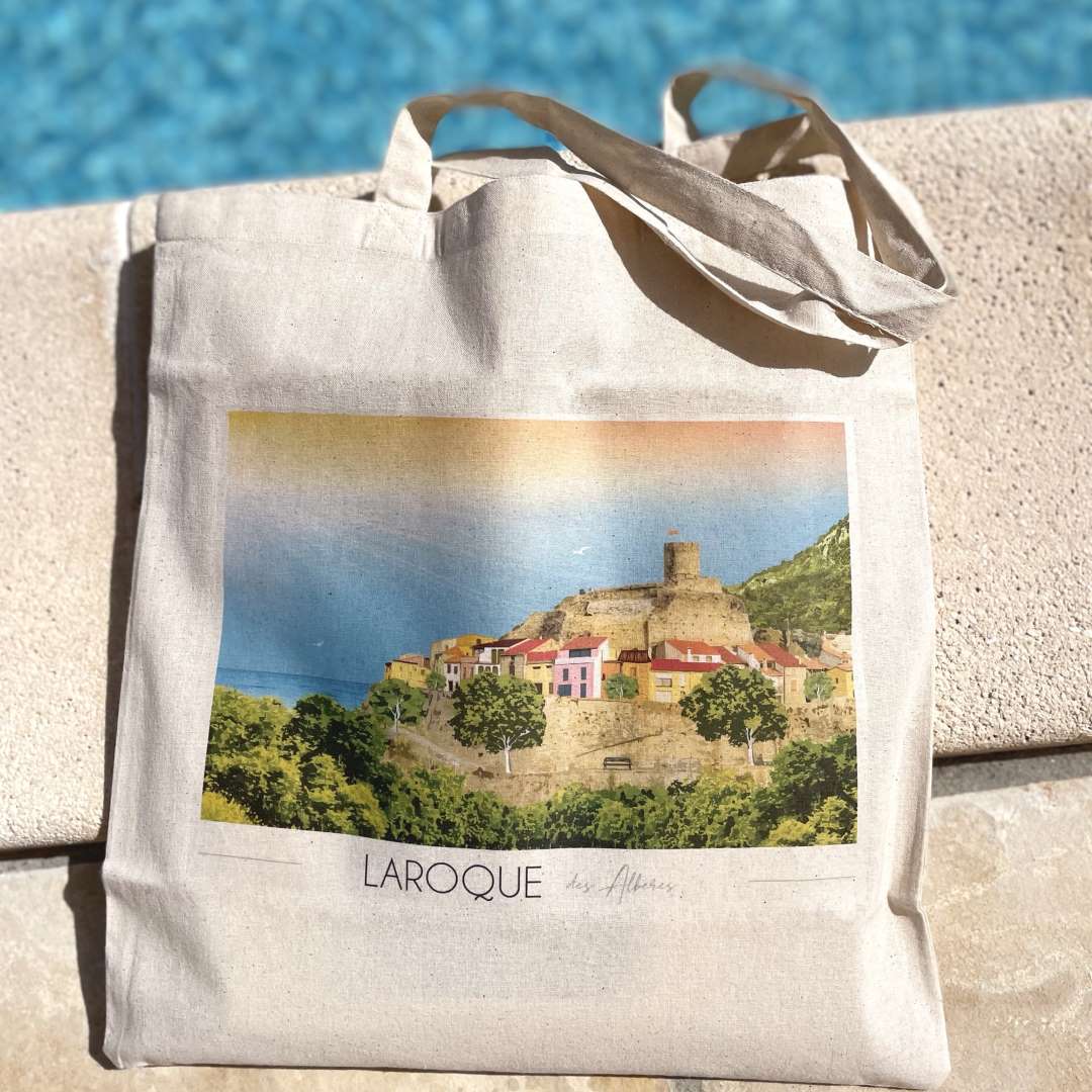 ecru Tygpåse Laroque des Albères i ekologisk bomull för wholesale på Faire0
