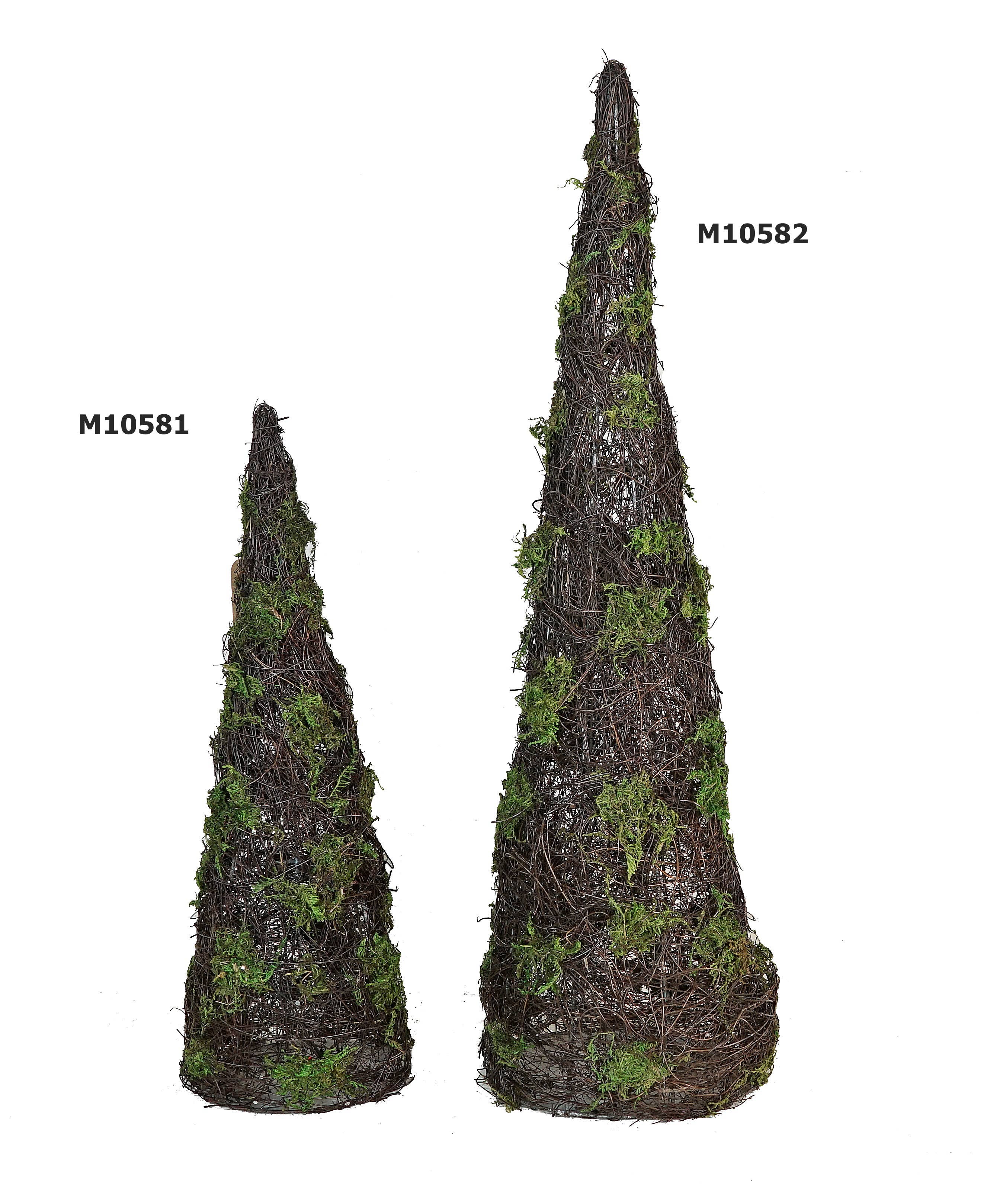 Holiday Depot Inc. - Wholesale Artificial Plant - M10581- 16inH Mossy Rattan Twig Cone Tree3