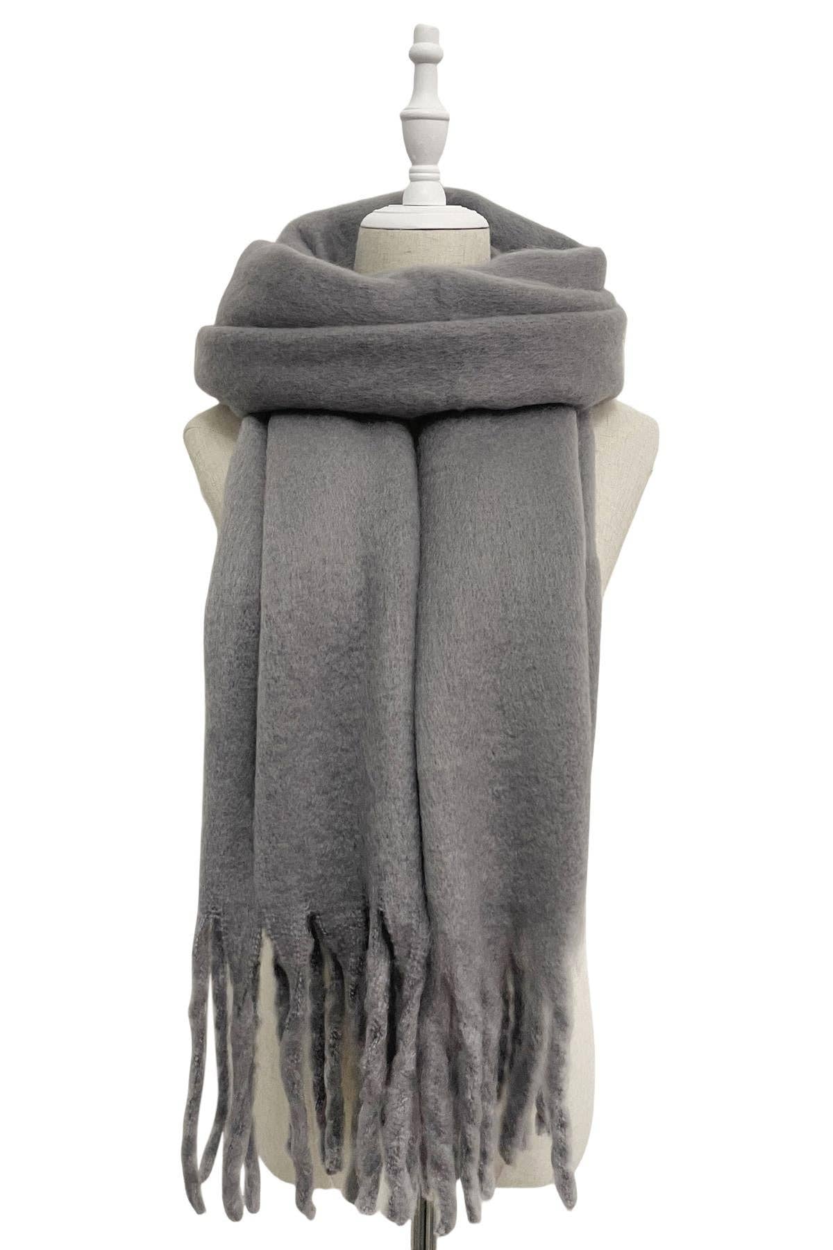 Fashion Scarf World - Vendita all'ingrosso Sciarpa - Donna - Sciarpa a scialle con nappe in morbida coperta semplice2