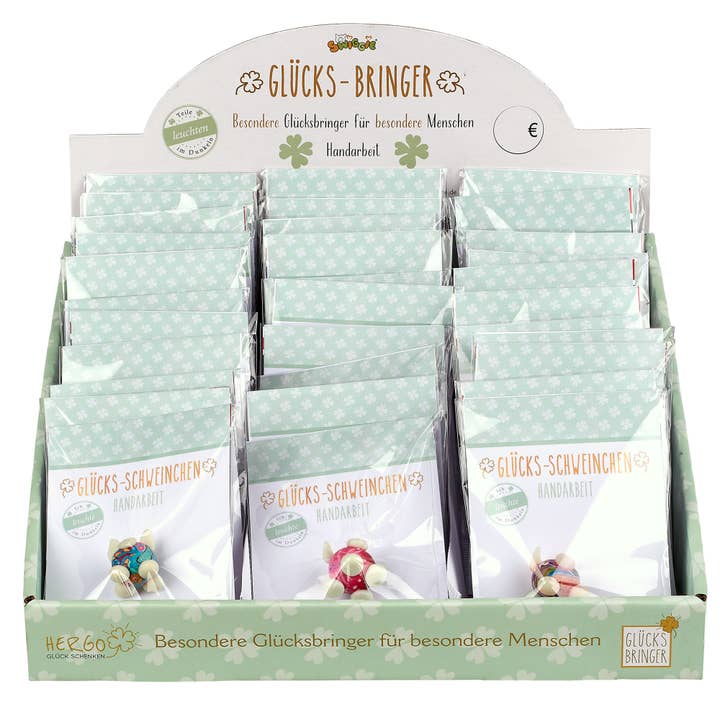 SET Glücksschweinchen auf Karte, 40 Stk., sort für den Großhandel von Hergo Creation GmbH