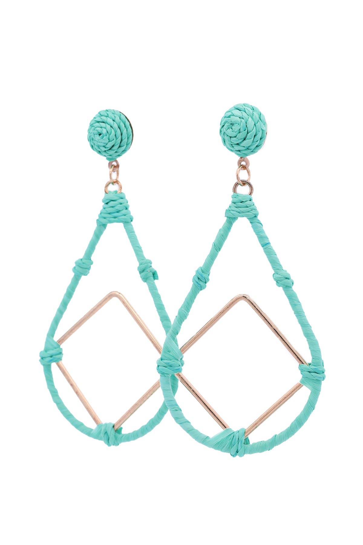Urbanista Outlet - Vente Boucles d'oreilles pendantes - Boucles d'oreilles Raffia Open Leardrop avec Dia Drop13