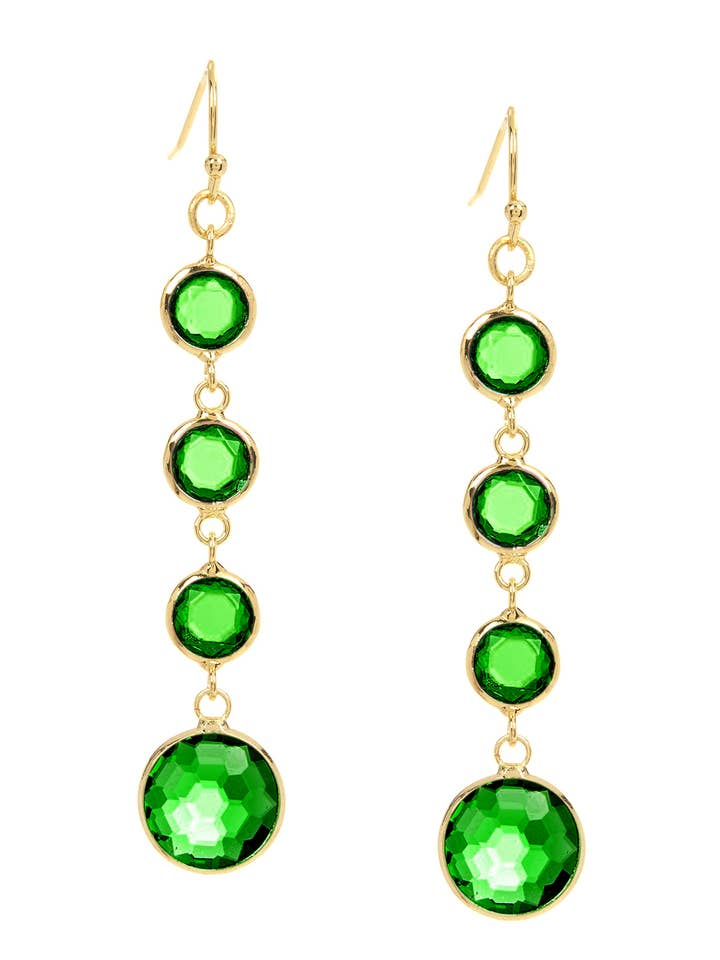 Emerald Crystal Chandelier Earrings - GF for wholesale by Zoey Simmons