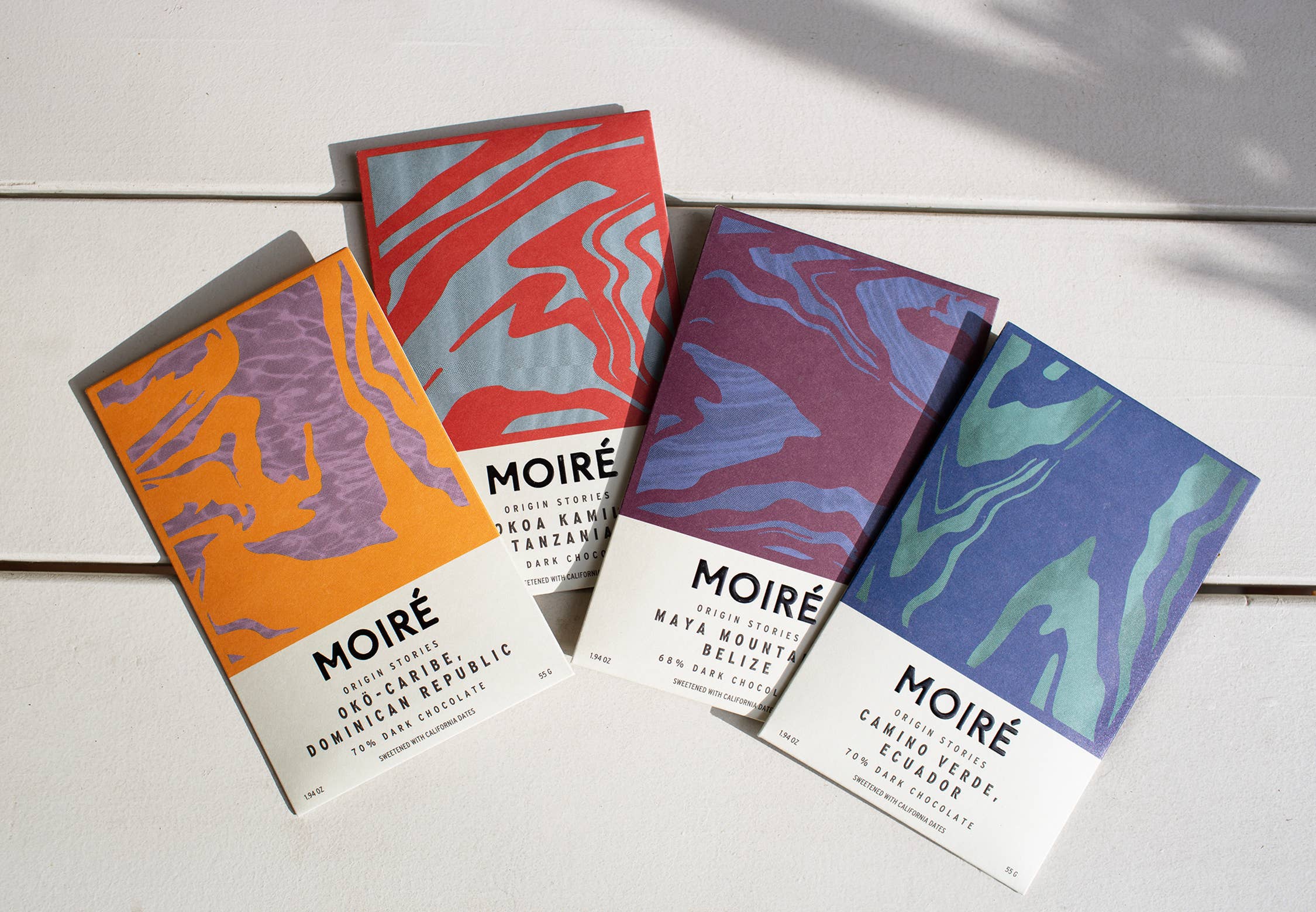 MOIRÉ - Wholesale Chocolate Bar - ORIGIN STORIES  Kokoa Kamili, Tanzania    68% Dark Chocolate3