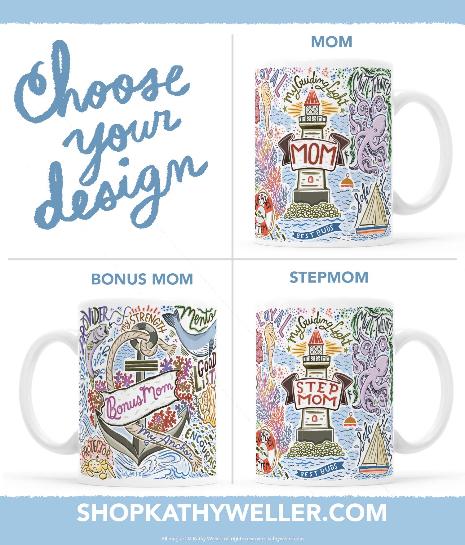 Kathy Weller Art+Ideas - Wholesale Coffee Mug - Dad Ocean-Themed Mug1