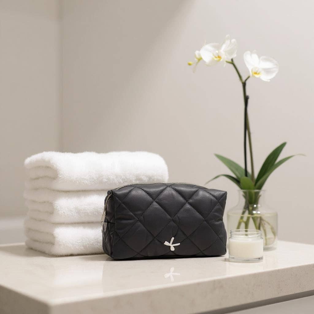 ASSORTI Pochette de maquillage en tissu matelassé avec impression ruban JB5526-3 (12PC) en vente sur Faire4