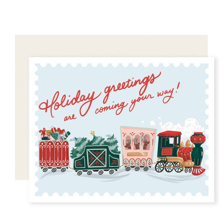 Holiday Train Christmas Card for wholesale by Slightly Stationery