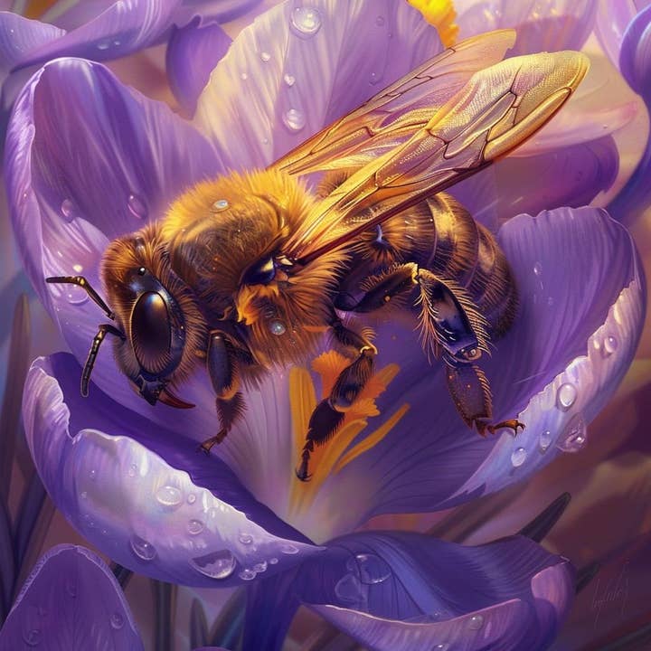 Morning Bee on Crocus for wholesale by Paint with Number