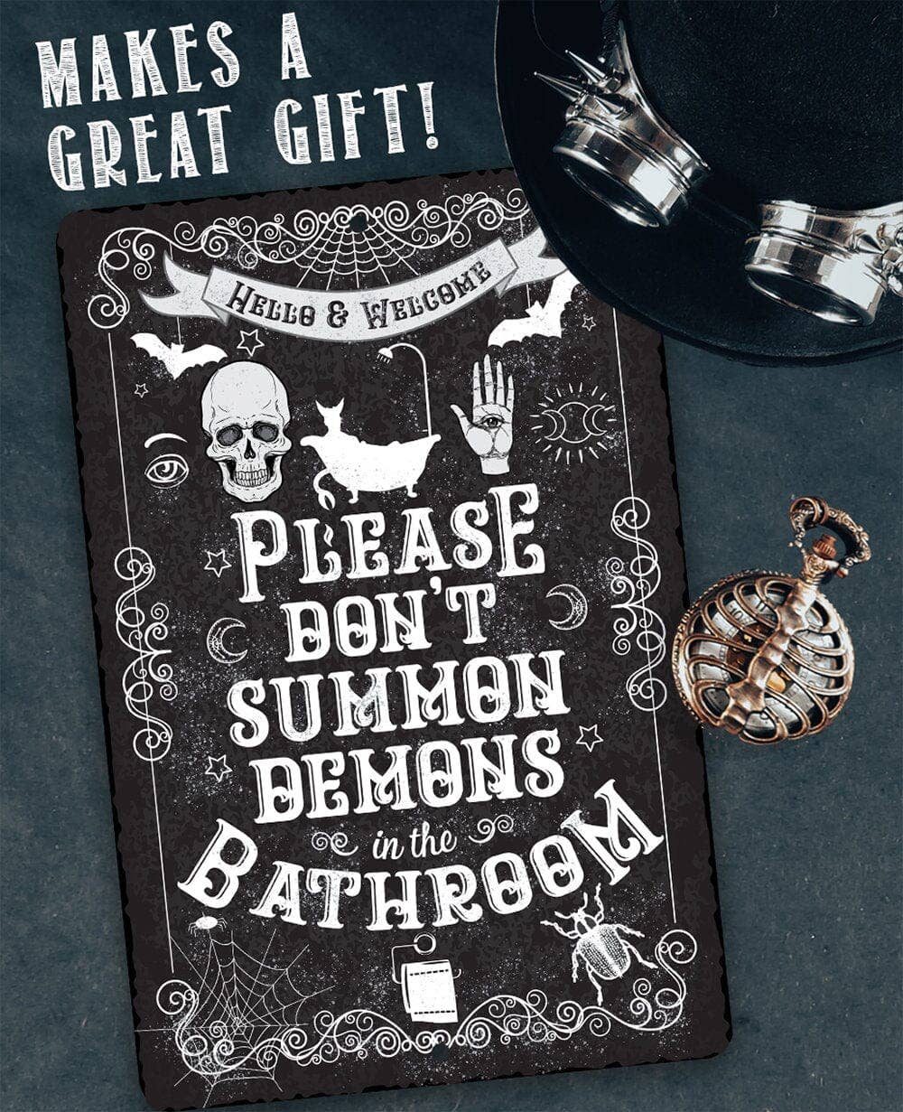 Lone Star Art Metal Signs - Wholesale Bathroom Sign - Please Don't Summon Demons - Metal Sign8