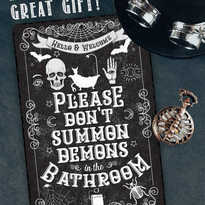 Lone Star Art Metal Signs - Wholesale Bathroom Sign - Please Don't Summon Demons - Metal Sign8