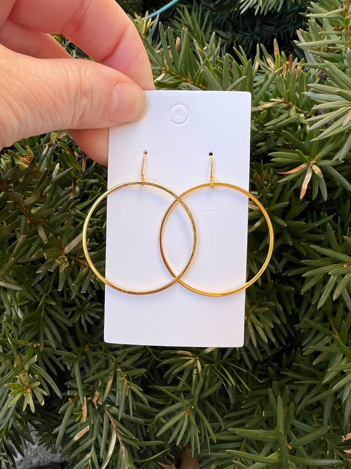 Gold Metal Hoop Earrings Statement for wholesale by Baubles by B