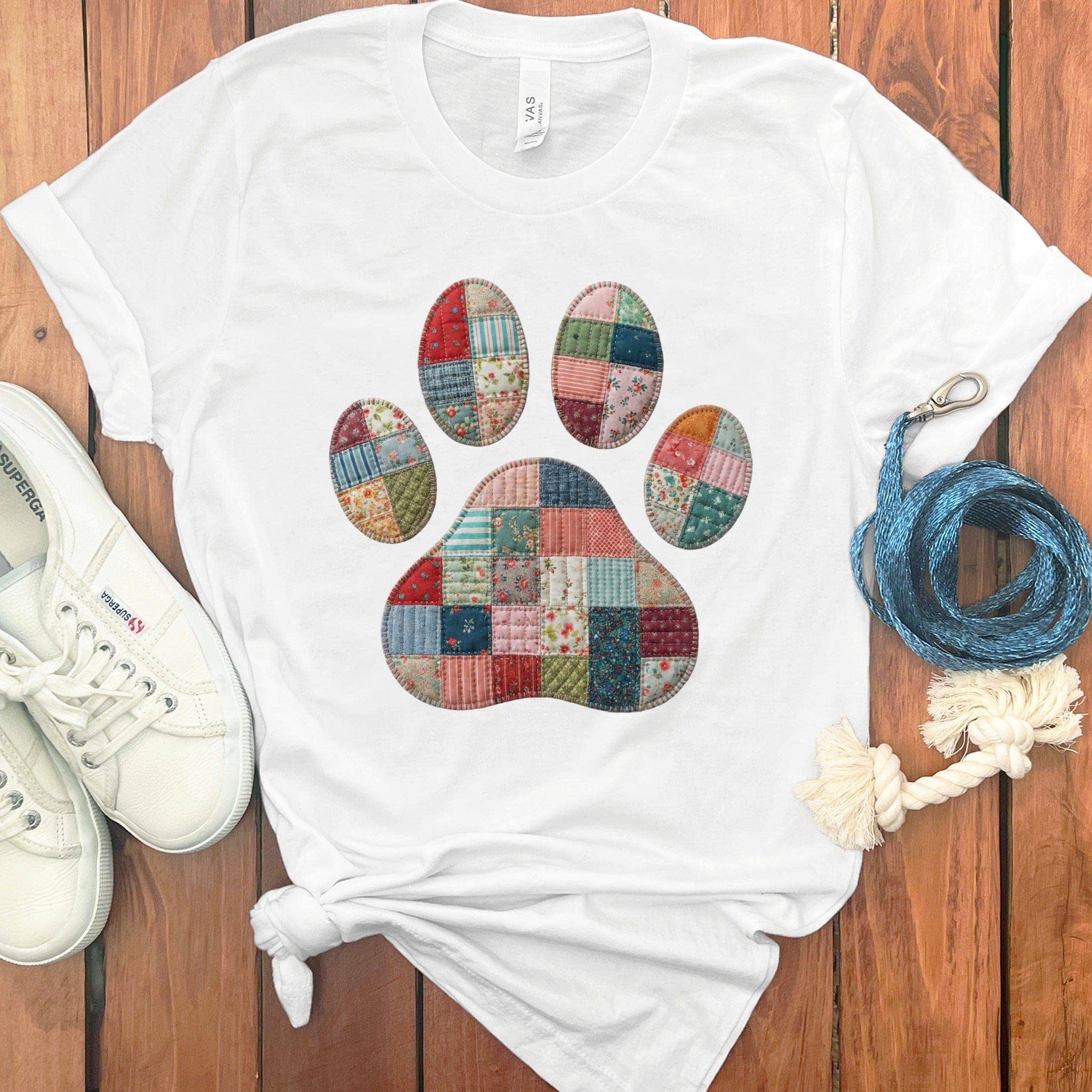Puppy Jo - Wholesale Screen Printed T-Shirt - Women's - Faux Quilt Paw T-Shirt2