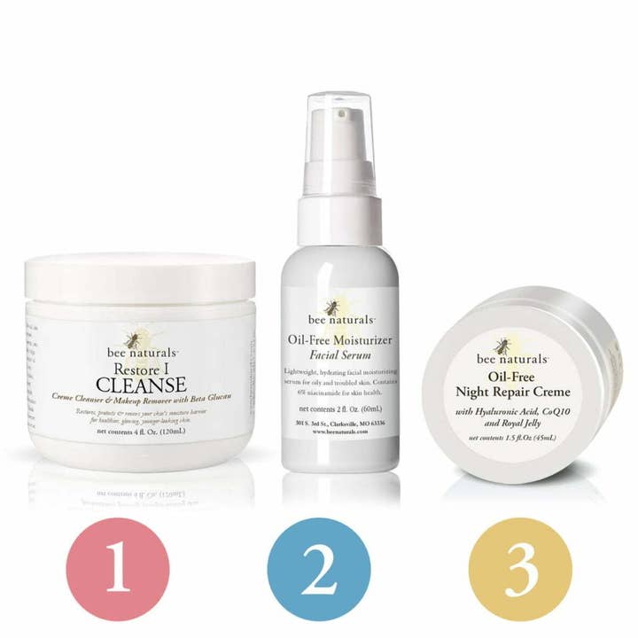 3-Step Skincare System for Combination Skin - Set 1 for wholesale by Bee Naturals