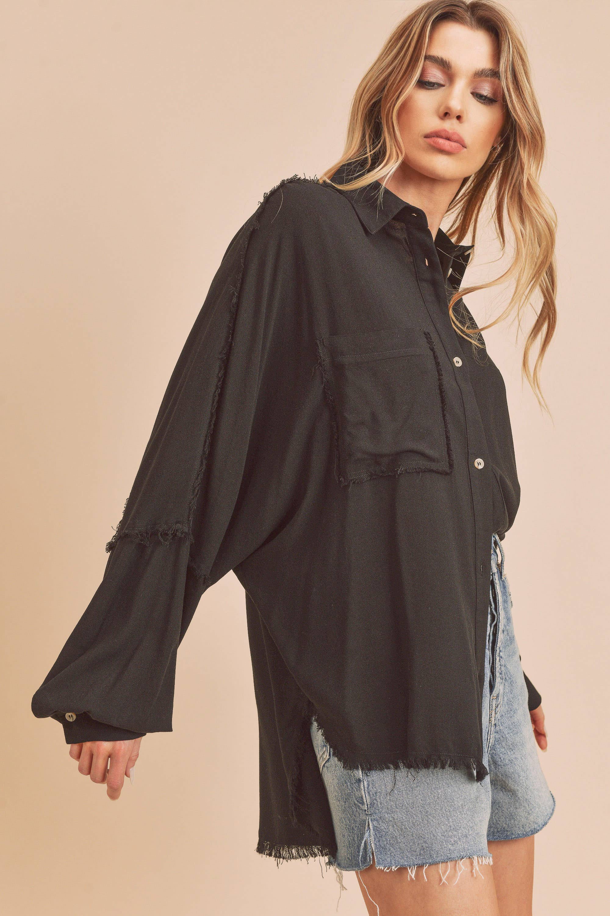 AEMI + CO - Wholesale Button Down Shirt - Women's - 879AK Delilah Shirt1