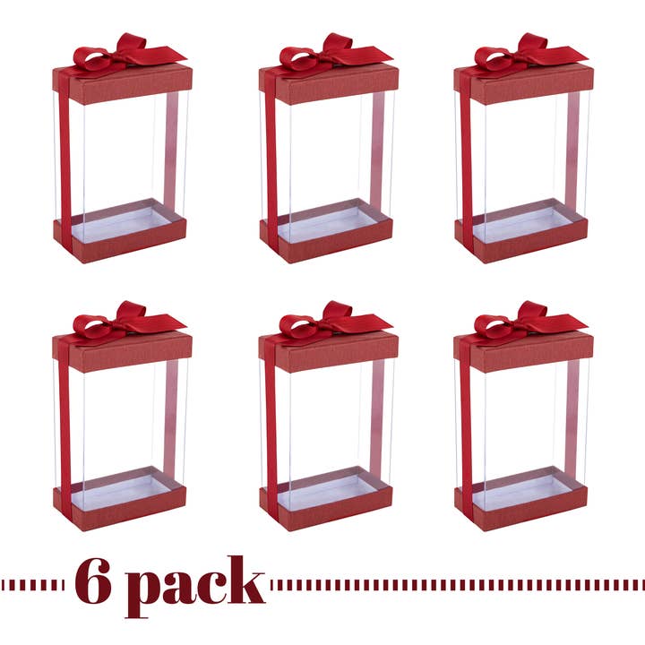 Hammont - Wholesale Gift Box - Clear Plastic Gift Boxes 6 Pack Bakery Boxes