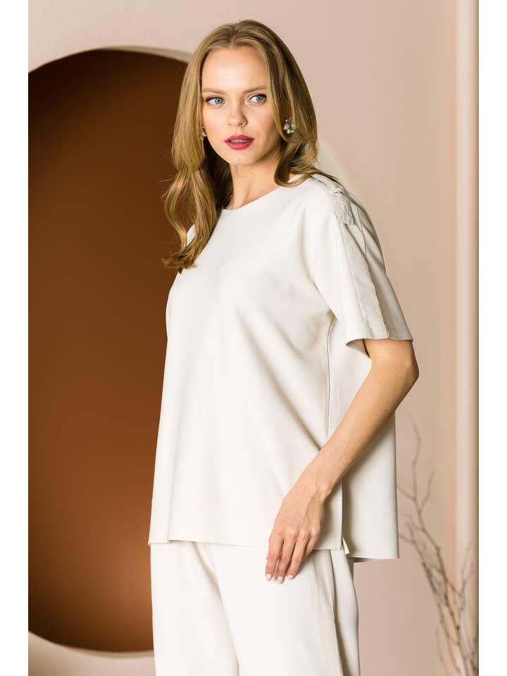 Joh Apparel - Venta al por mayor Jersey corto de punto - Mujer - Top de Crepé Elástico Kate Knit13