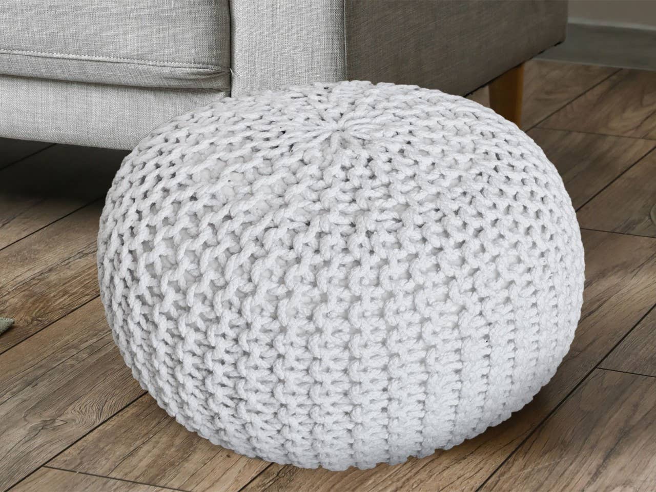 Voglrieder - Wholesale Pouf - Pouf, diameter 55 cm, knitted stool, pouf, pouf, floor cushion, large53