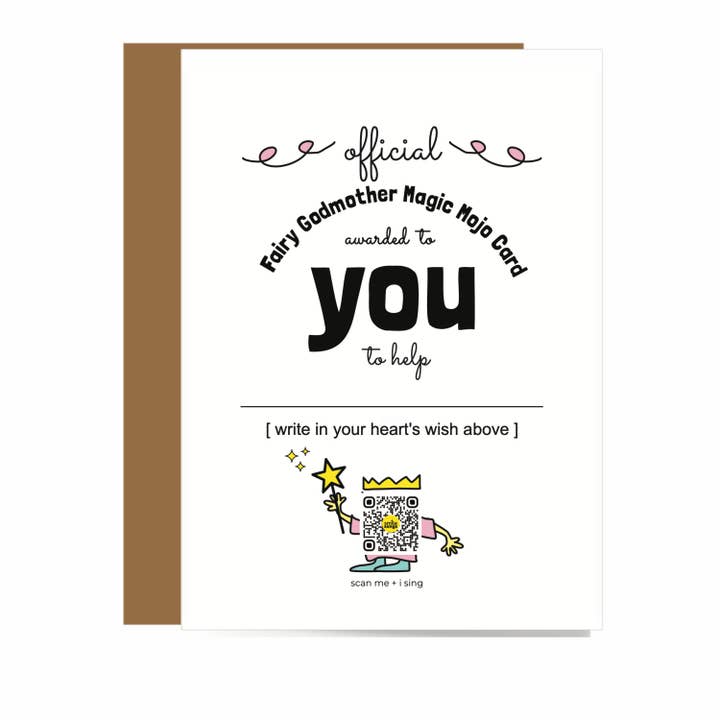 Fairy Godmother Magic Mojo Card - Unique Music QR Code Card for wholesale by Smile Songs