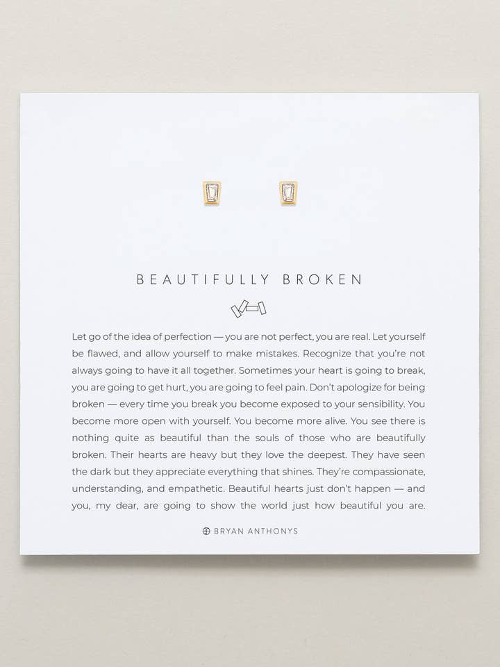 Orecchini a bottone a forma di baguette splendidamente rotti per la vendita all'ingrosso da parte di Bryan Anthonys