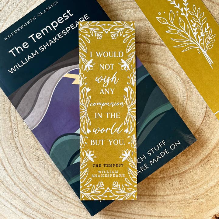 Quote and Quill - Wholesale Bookmark - The Tempest - 'Any Companion In The World' Bookmark
