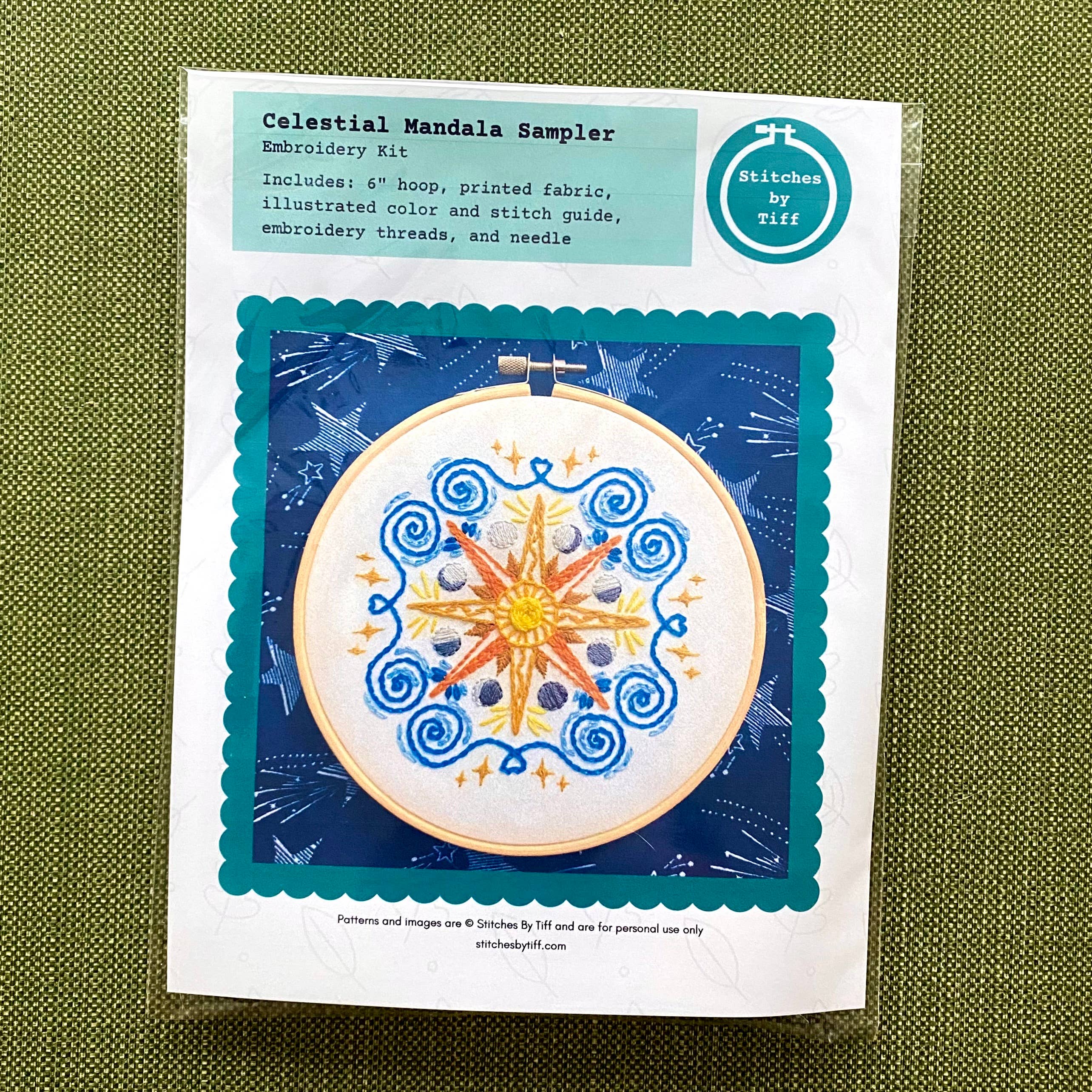 Stitches By Tiff - Wholesale Embroidery/Cross Stitch Supplies - Celestial Mandala Sampler DIY Embroidery Craft Kit1