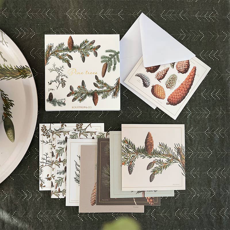 Koustrupco - Wholesale Everyday Greeting Card - Pine trees Square cardfolder w/ 8 cards and envelopes1