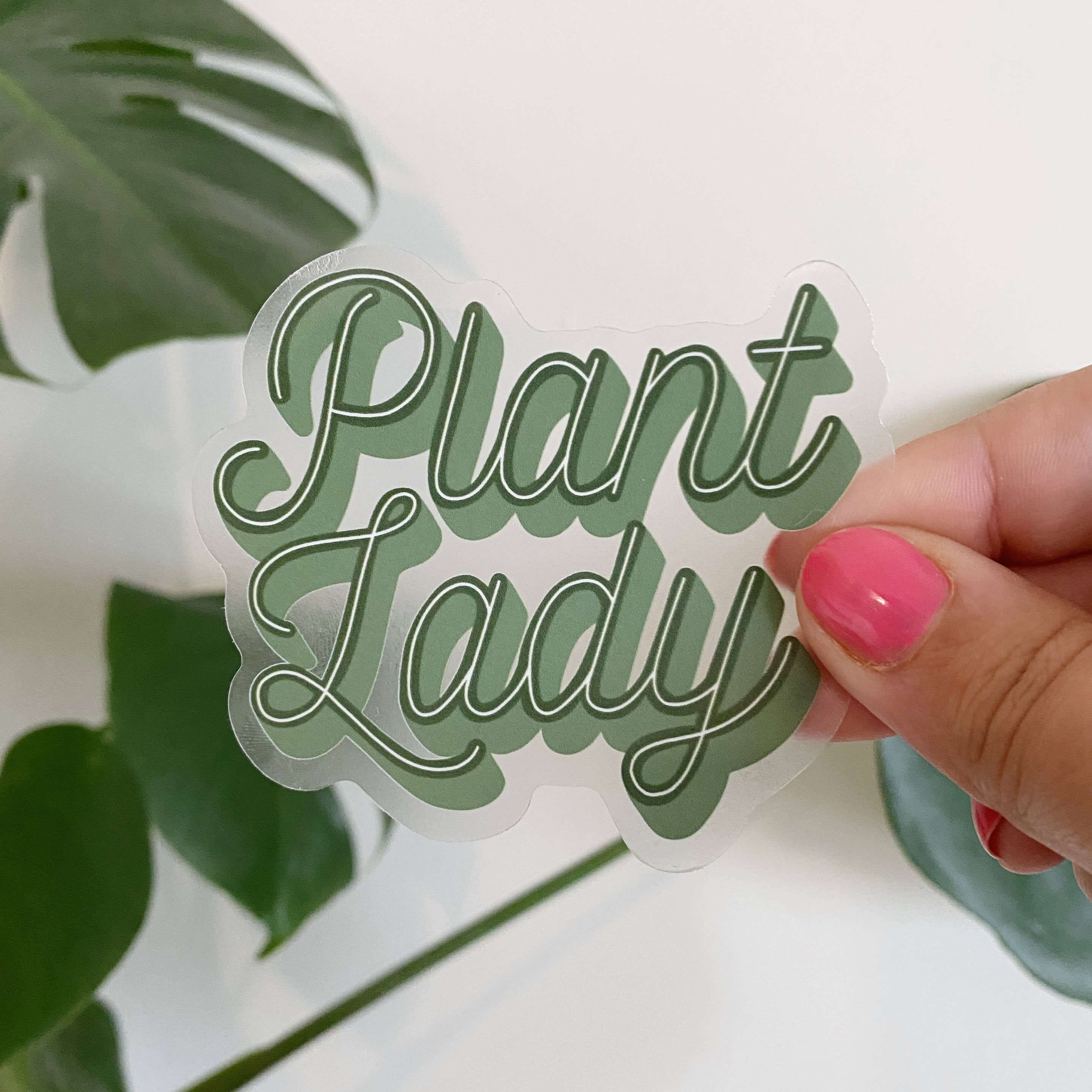 Clay Collection Co. - Wholesale Sticker - Plant Lady Script CLEAR Sticker