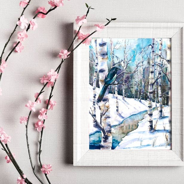 "Winter Woodland" Fine Art Print for wholesale by Naomi Neale Art