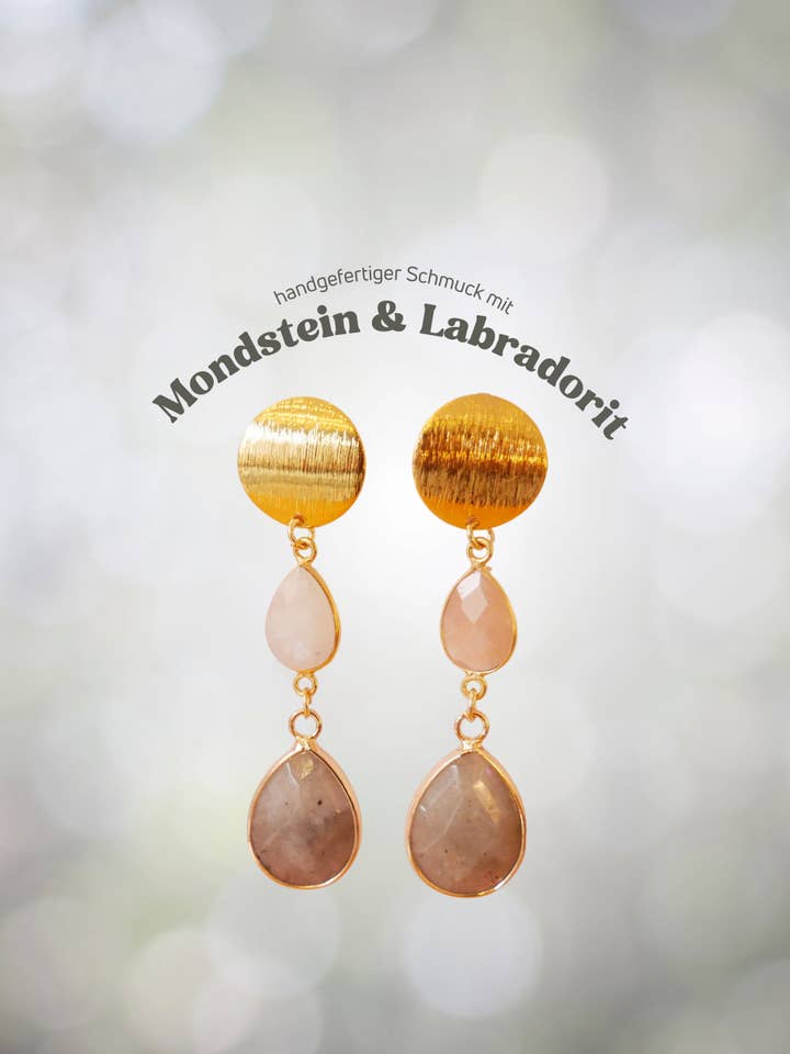 Ohrringe Mondstein für den Großhandel von the great blossom