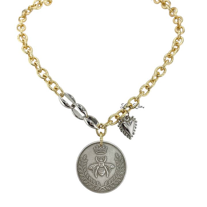 Lolita Queen Bee Coin Necklace for wholesale by Love, Lisa