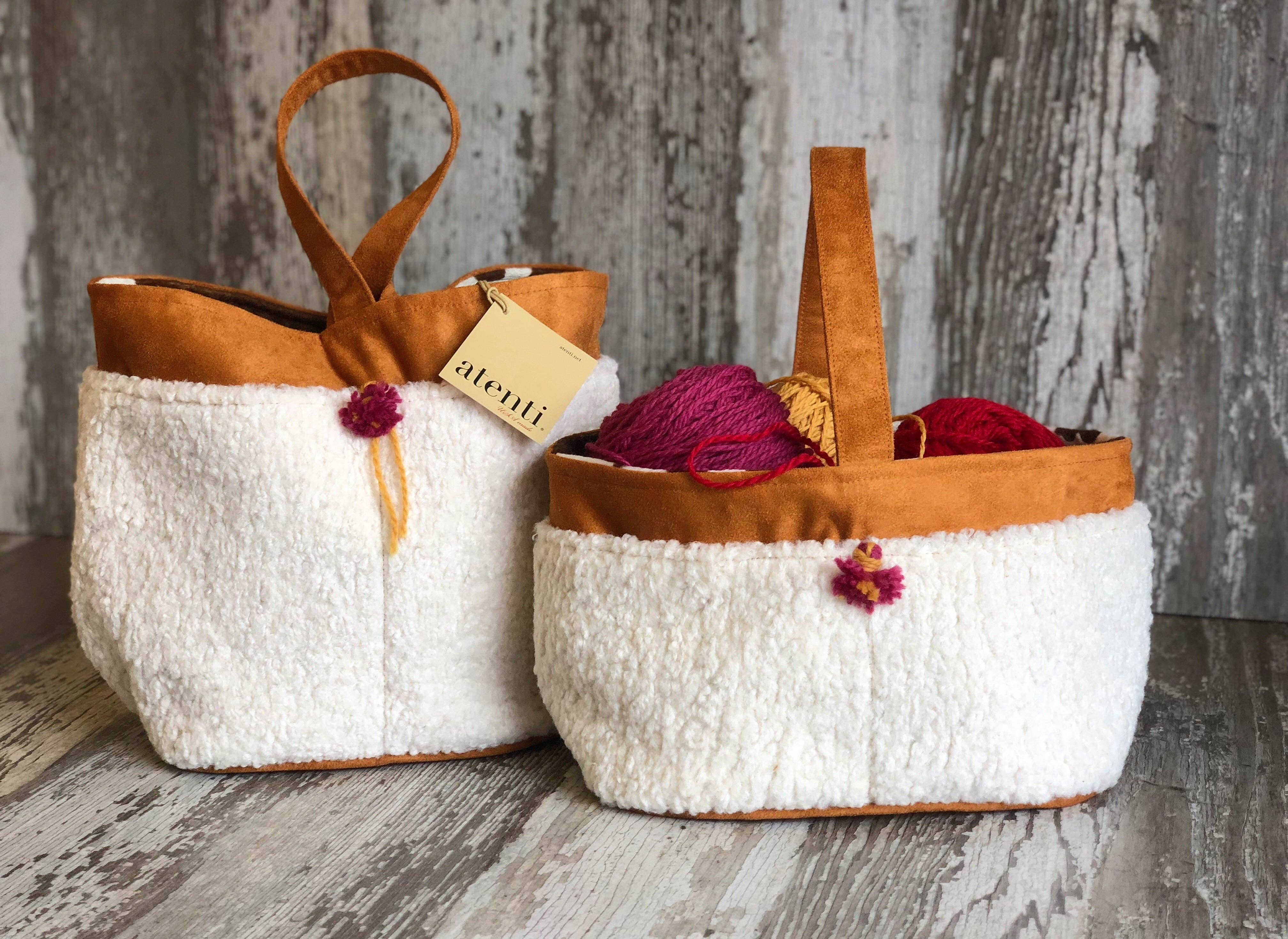 Atenti - Wholesale Craft Supplies - Knitting and Crochet Organizer Project Bag: Sherpa Tall Caddy4