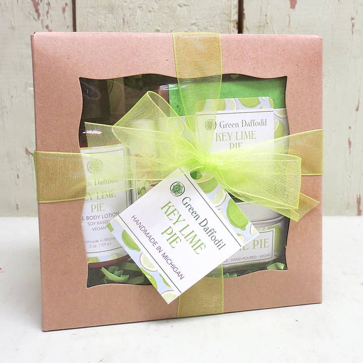 Green Daffodil Bath & Body - Wholesale Bath & Body Set - Key Lime Pie Boxed Gift Set - Florida