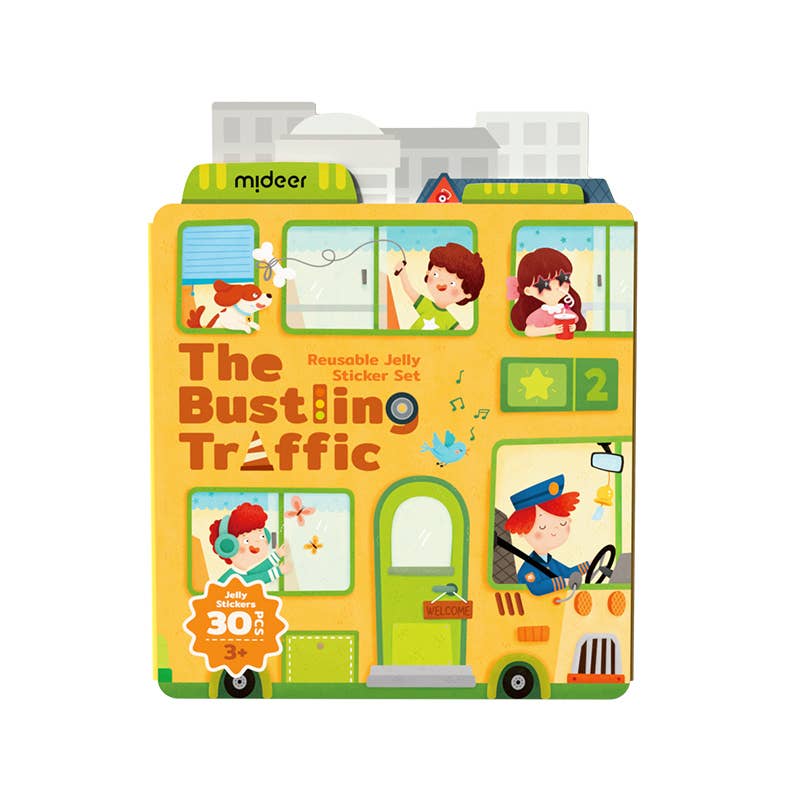 ToysLink - Wholesale Sticker – Child & baby - Mideer Reusable Jelly Sticker Set-The Bustling Traffic0