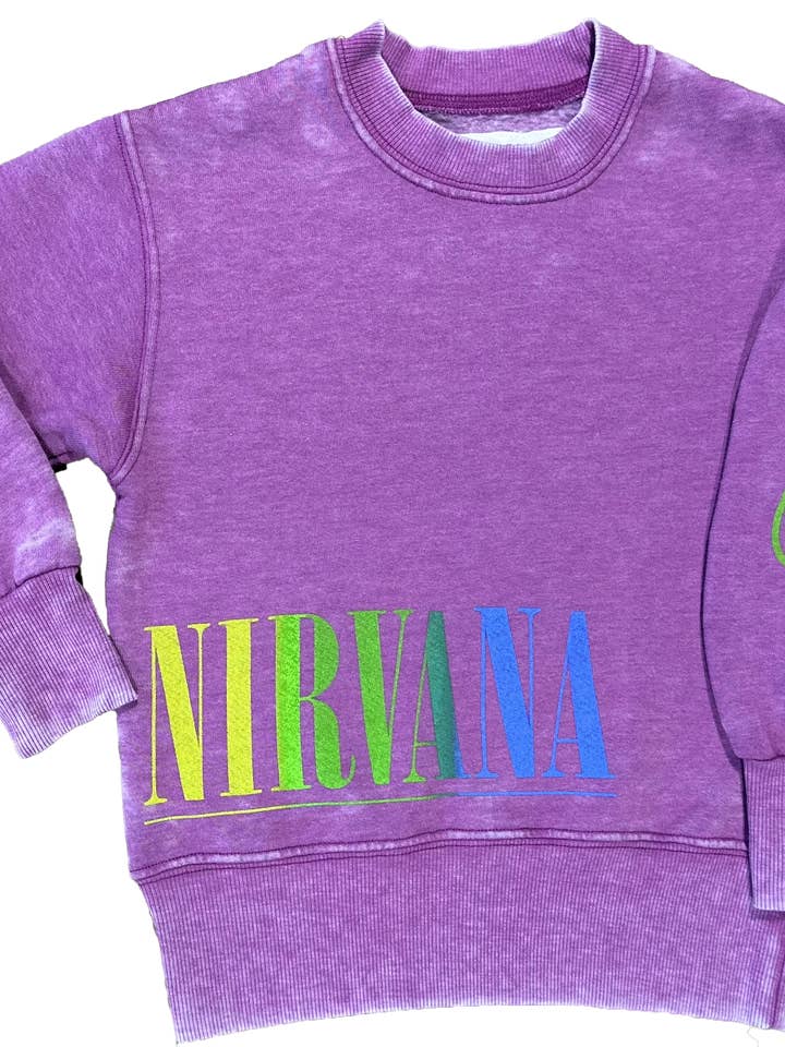 Rowdy Sprout - Wholesale Sweatshirt - Kids - Nirvana Purple Nevermind Crewneck