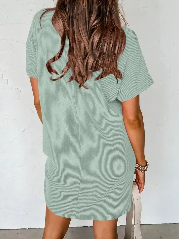Lovesoft - Wholesale Dress - Women's - Summer Casual Short-Sleeve T-Shirt Dress with Pockets1