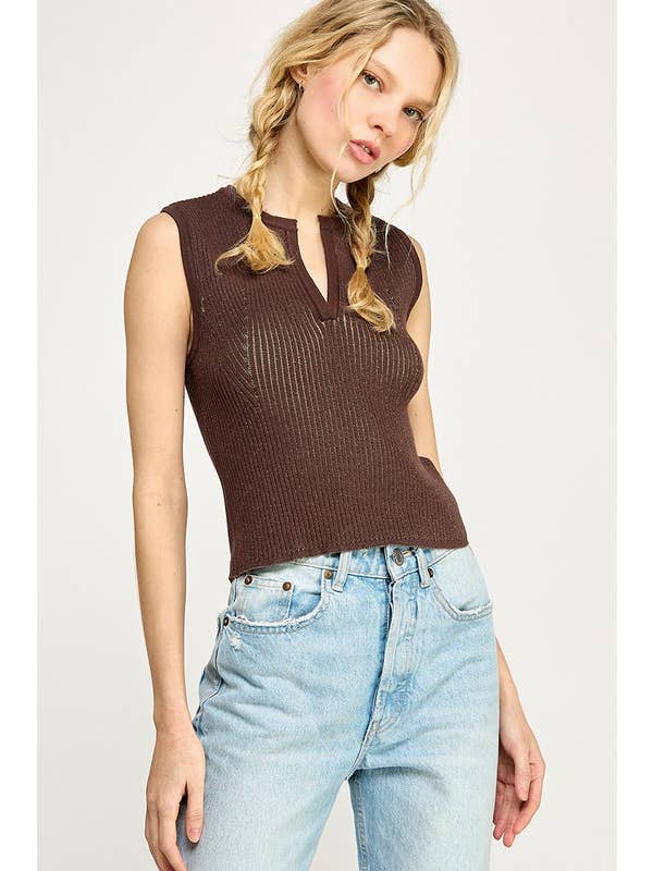 Miss Love - Wholesale Tank Top - Women's - SUPER STRETCHY SOFT RIBBED SWEATER TANK TOP