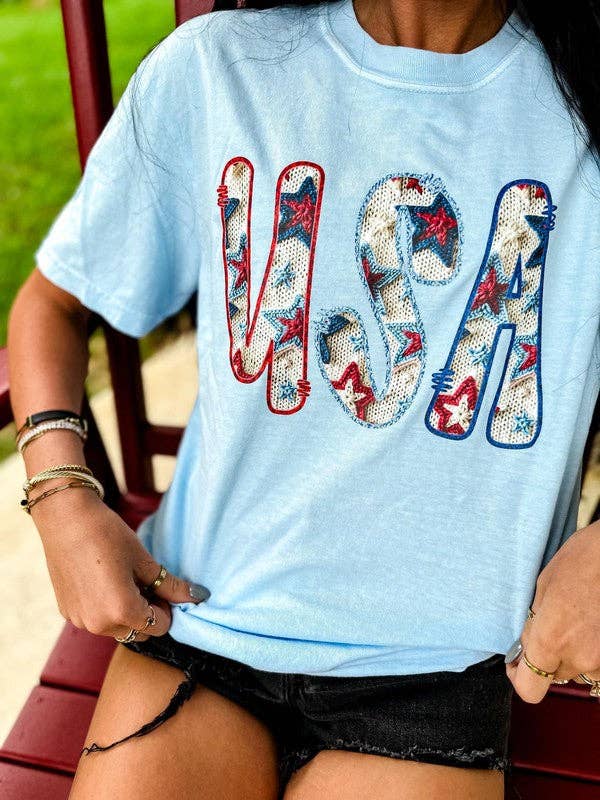 Dash Forward Wholesale - Wholesale T-Shirt - Women's - Crochet Star Block USA Tee1