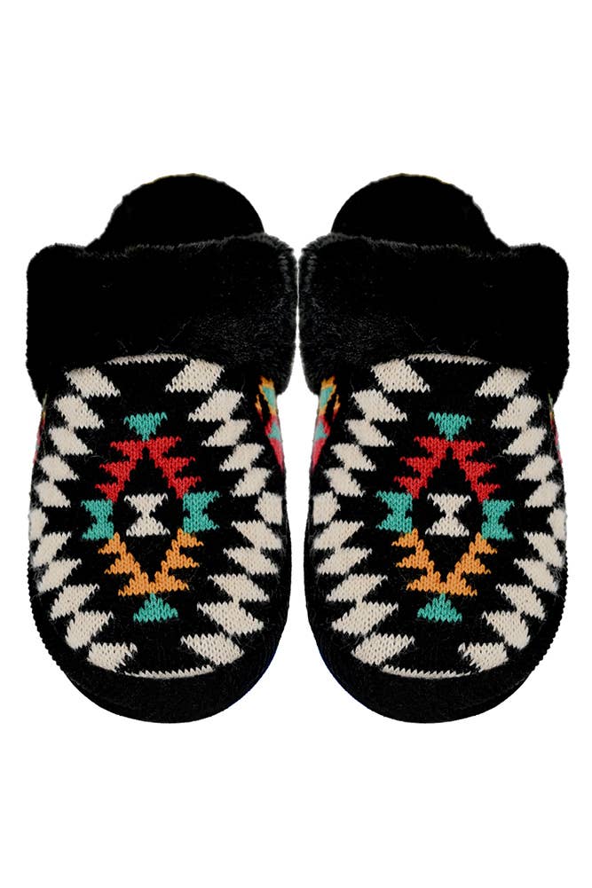 Hana - Wholesale Slippers - Women's - C.C Aztec Pattern Cuff Winter Slippers3