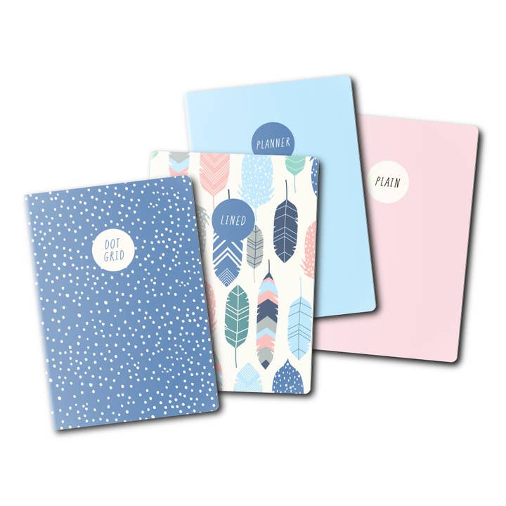 Feathers A6 4 Pack Notebooks for wholesale by Pukka Pads North America