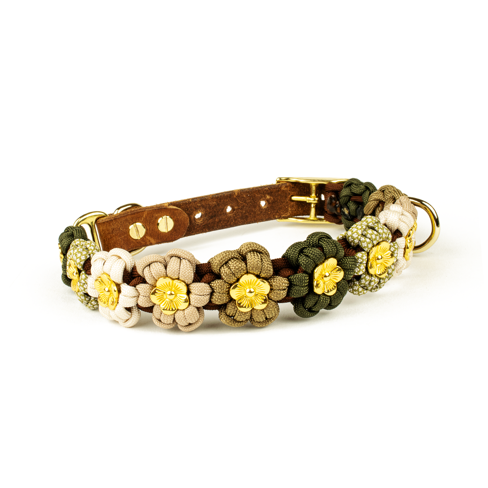 Tierluxe - Wholesale Pet Collar - Dog - Dog Collar Animal Luxury Flowers Paracord2