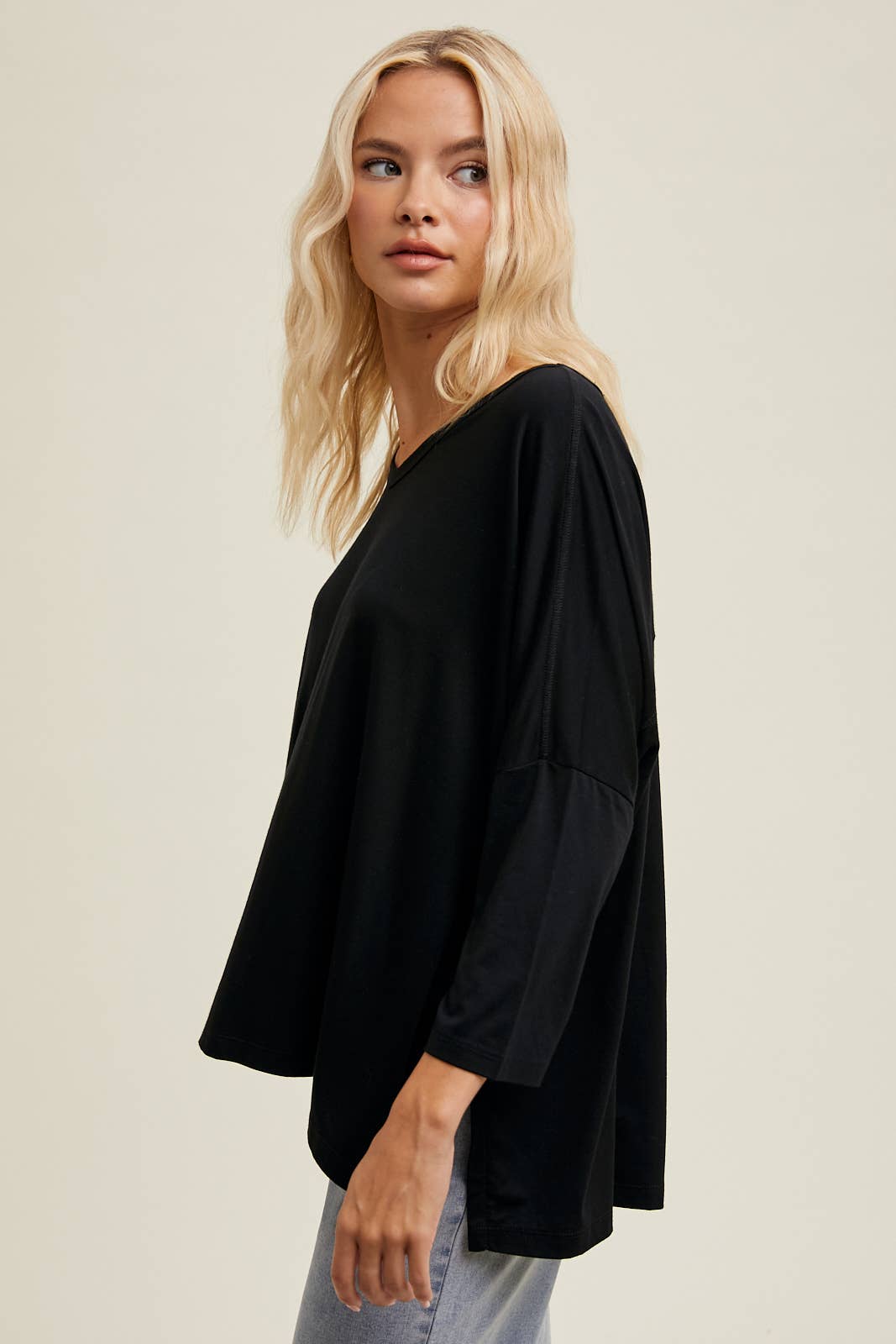 Wishlist Apparel - Wholesale Knit Top - Women's - BAMBOO OVERSIZED DROP SHOULDER KNIT TOP / WL24-93812