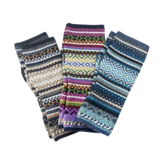 Funky Fingerless Baby Alpaca Hand Warmer Gloves for wholesale by Lanart Alpaca