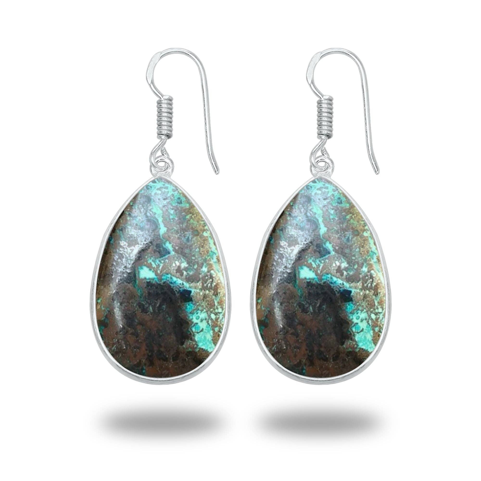 Handmade Jewels – wholesale Dangle earrings – Azurite Earrings – Silver-Plated Bezel, Artisan | Made to Order2