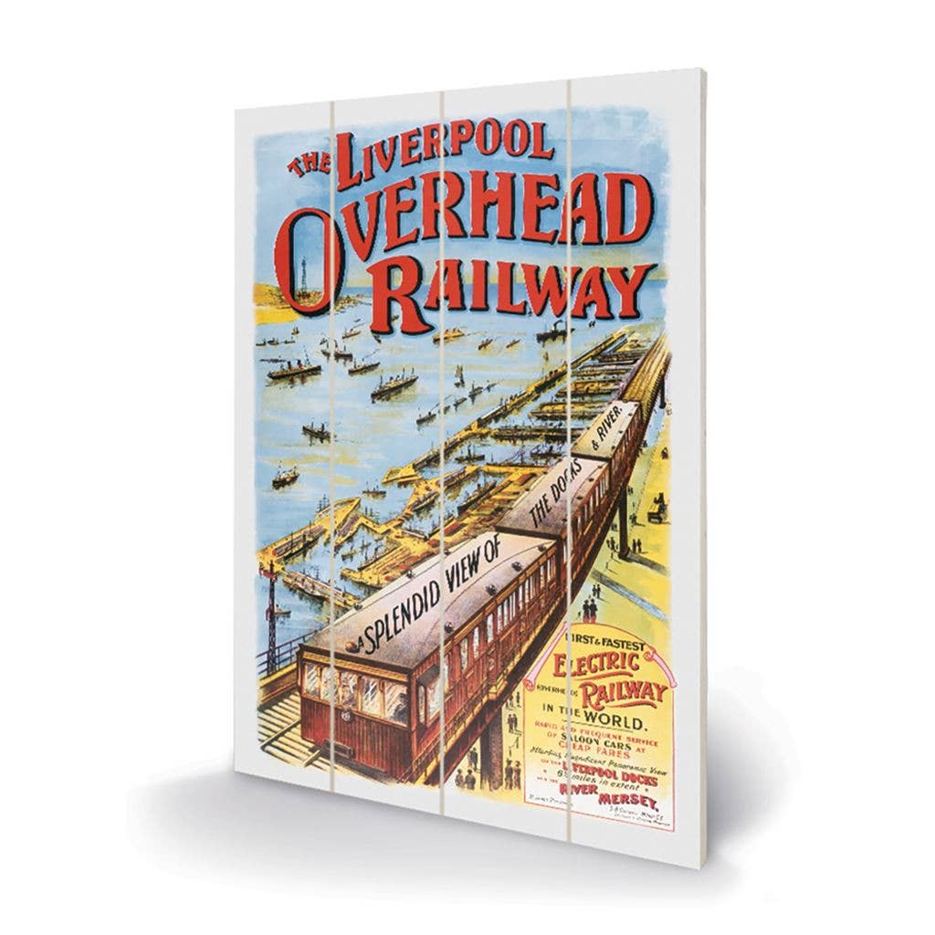 The Art Group – wholesale Art print – Liverpool (Overhead Railway 1910) Wooden Wall Art0