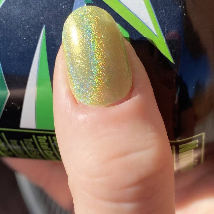 Space Witch Nails - Wholesale Press-On/Fake Nails - Diet Mtn Dew Lemon Lime Neon Holo Nails2