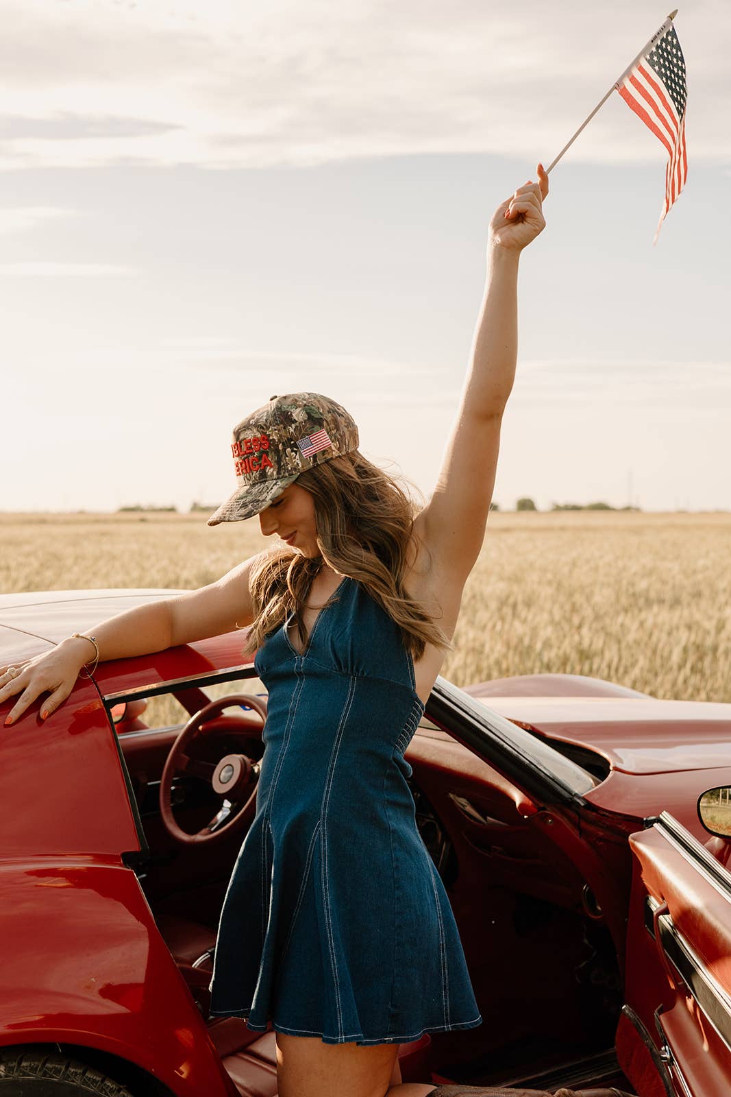 Worthy Hat Co. – wholesale Trucker hat – Women’s – God Bless America2