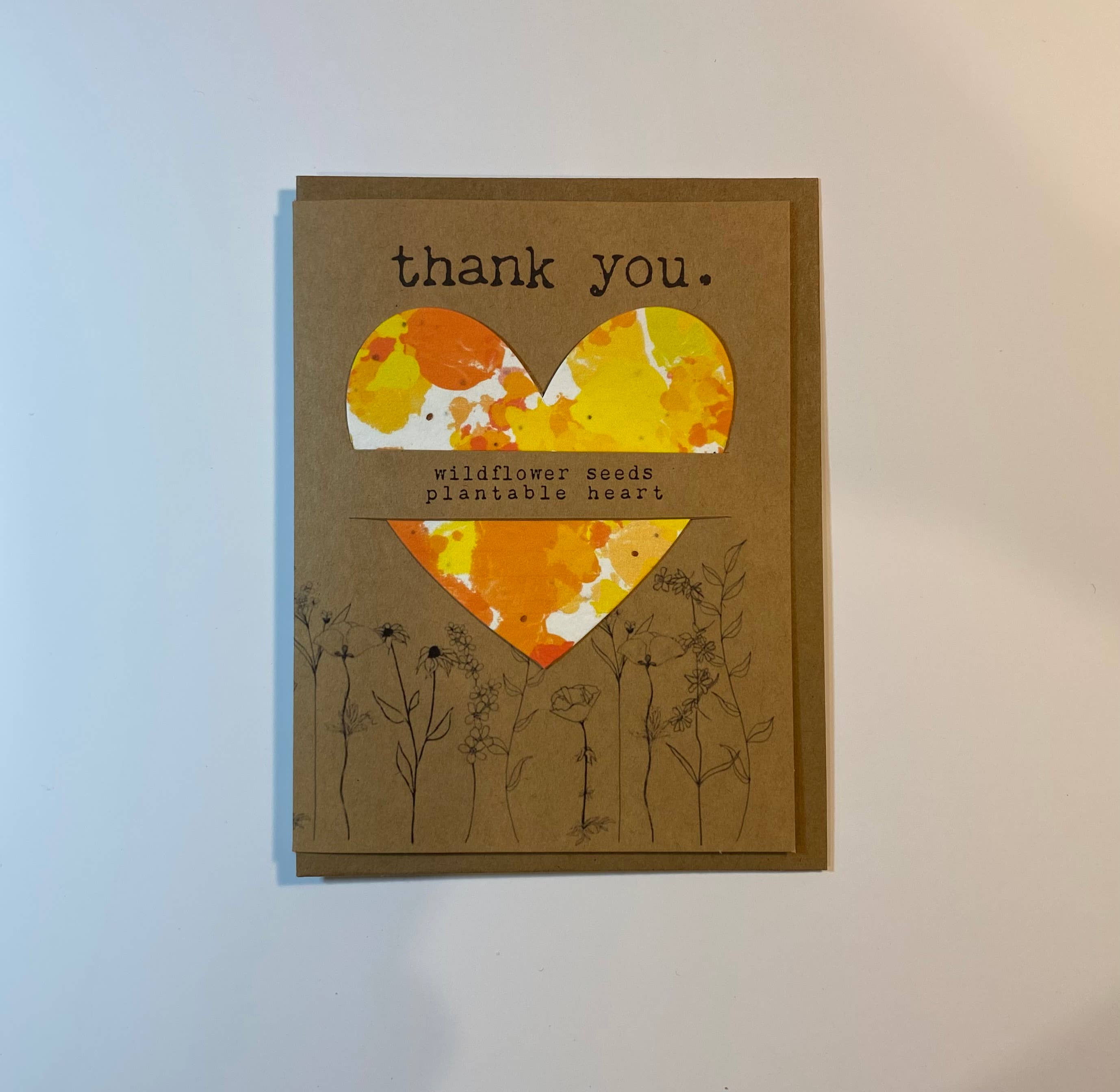The Raven’s Edge Studio – Großhandel Dankeskarten – Wildblumensamen Pflanzbare Herzkarte: Danke, Umweltfreundlich1