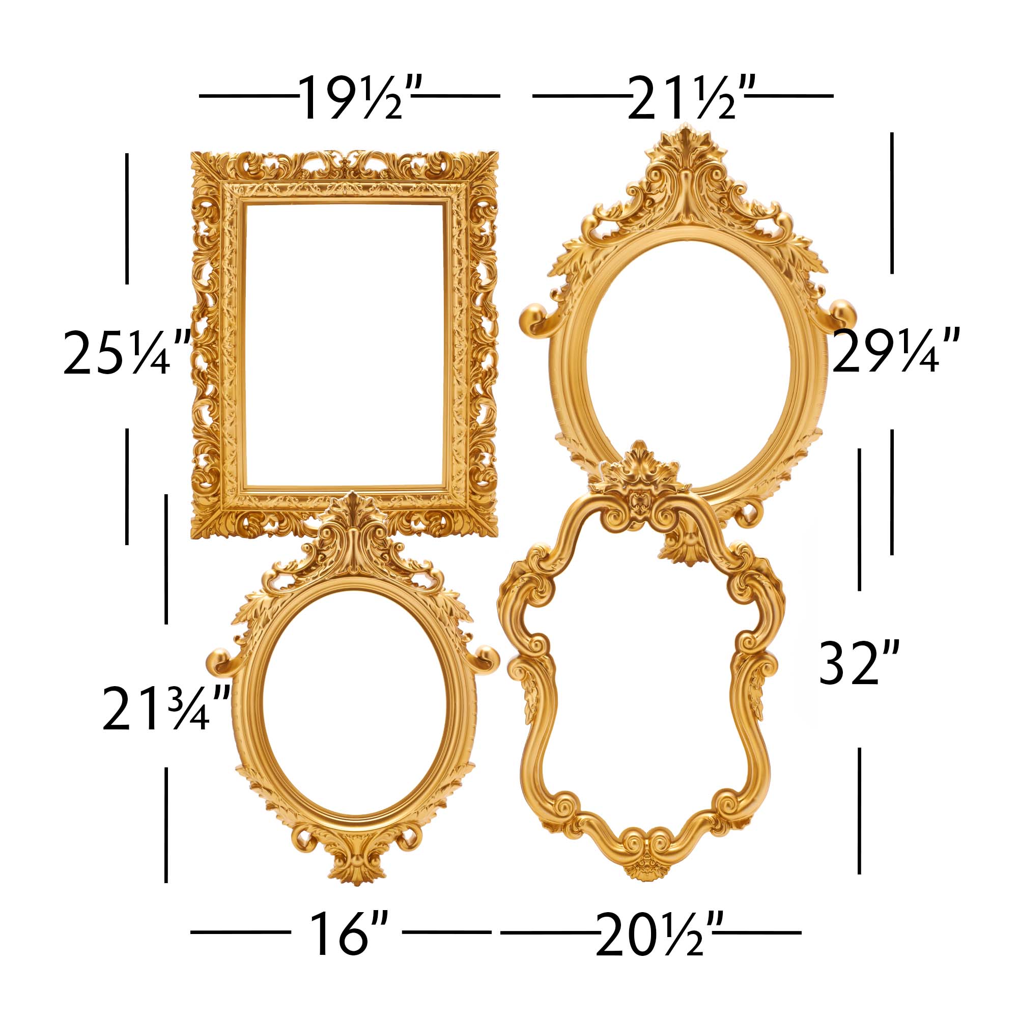 Decorative Plastic Photo Frame Set - Gold for wholesale on Faire1