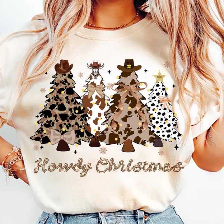 Howdy Christmas Shirt, Retro Christmas Tree Sweater for wholesale by NVC Ecommerce LLC